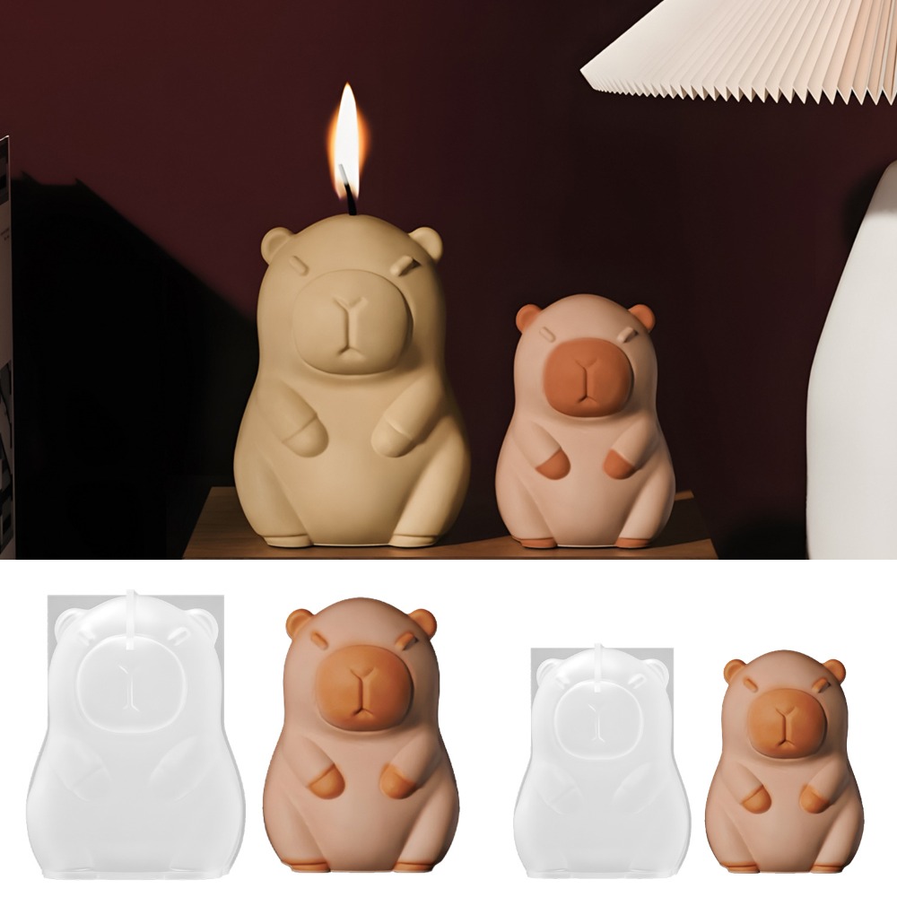 Candle Making Experience - 立ちカピバラ香りキャンドルシリコーン型 3D 動物樹脂石膏作成用品手作りドリップ接着剤車の装飾誕生日プレゼント