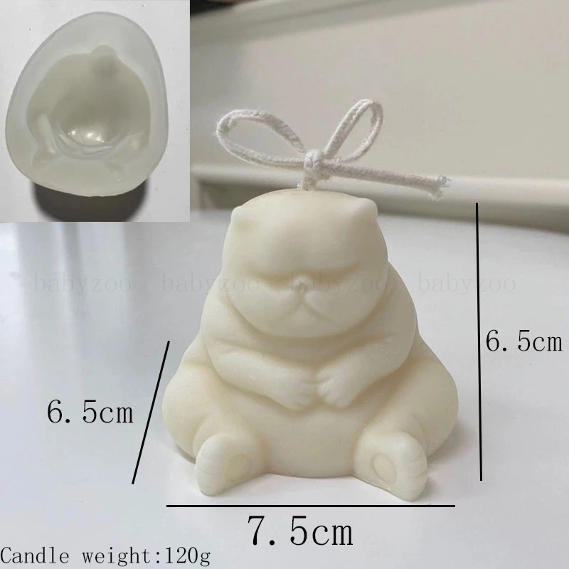 Candle Making Fat - 太った猫のキャンドル型 シリコン製 キャンドル作り DIY キャンドル作成キット