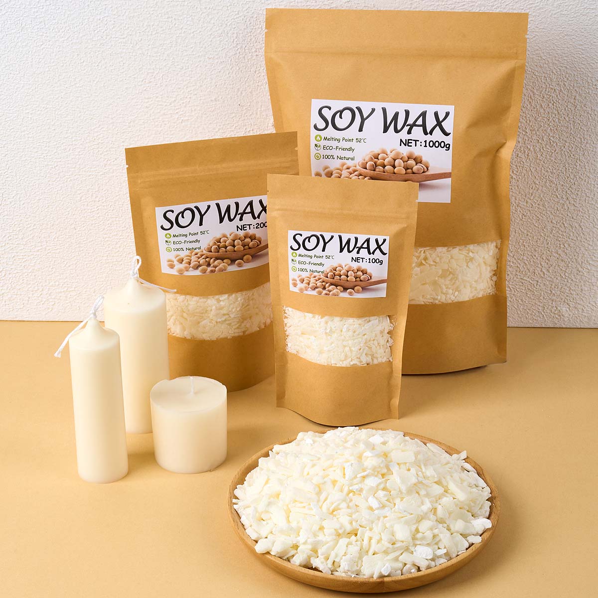 Candle Making Experience - 1 ポンドピュアホワイト大豆ワックス DIY 手作りキャンドル工芸品 100% 無添加香りキャンドル原料作成用品キット