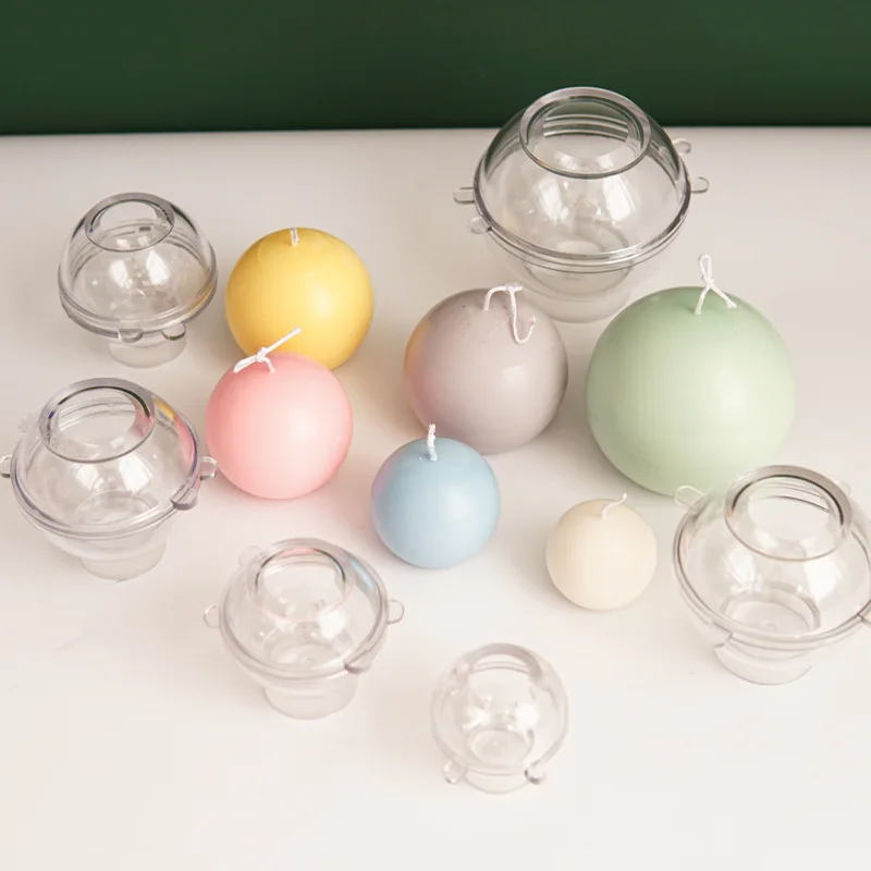 Candle Making Experience - 5-8 センチメートル球状キャンドルプラスチック金型家の装飾 Diy クラフトキャンドル作成用品 Pc アクリル金型キットホリデーパーティーギフト