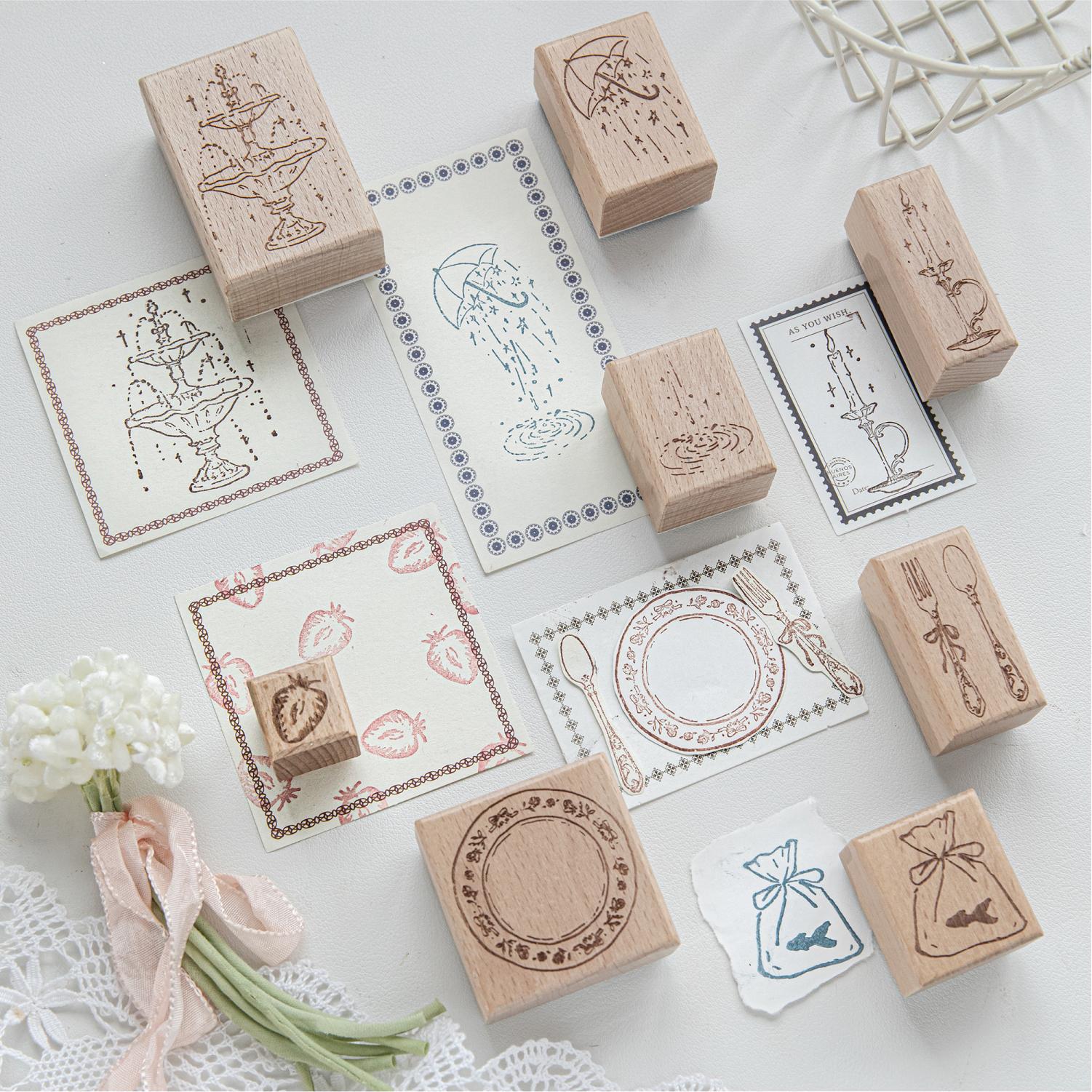 Candle Making Experience - 噴水キャンドル食器キャンドルテーブルウェアデザイン木製スタンプDIYクラフト用品スクラップブッキング材料文房具趣味用シール