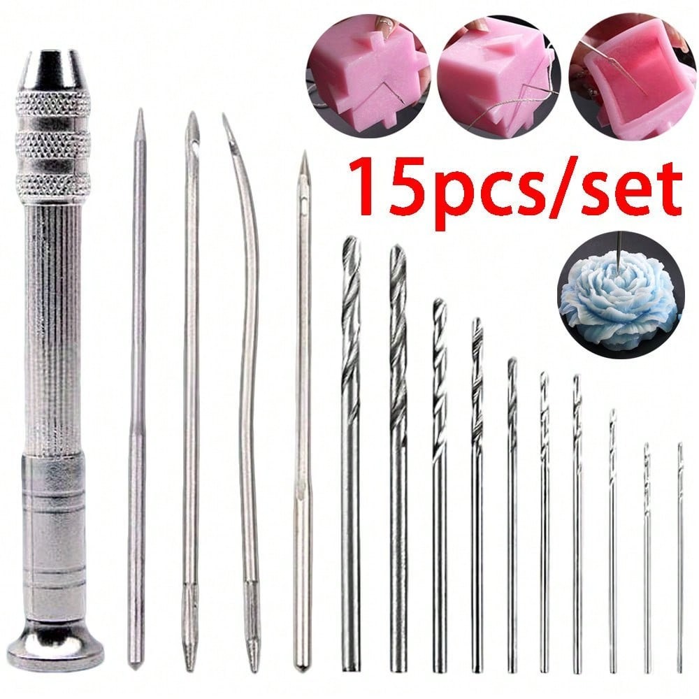 Candle Making Instructions - 15個/セット キャンドル芯穴あけ工具 石膏樹脂石鹸工芸用穴あけ アロマキャンドル製造用品に最適