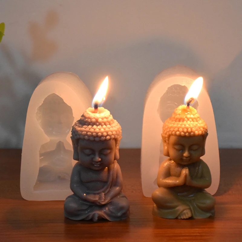 3Dシリコンキャンドル,瞑想用,石膏仏粘土,エポキシ樹脂,石 - Candle Making Process のレビューと価格