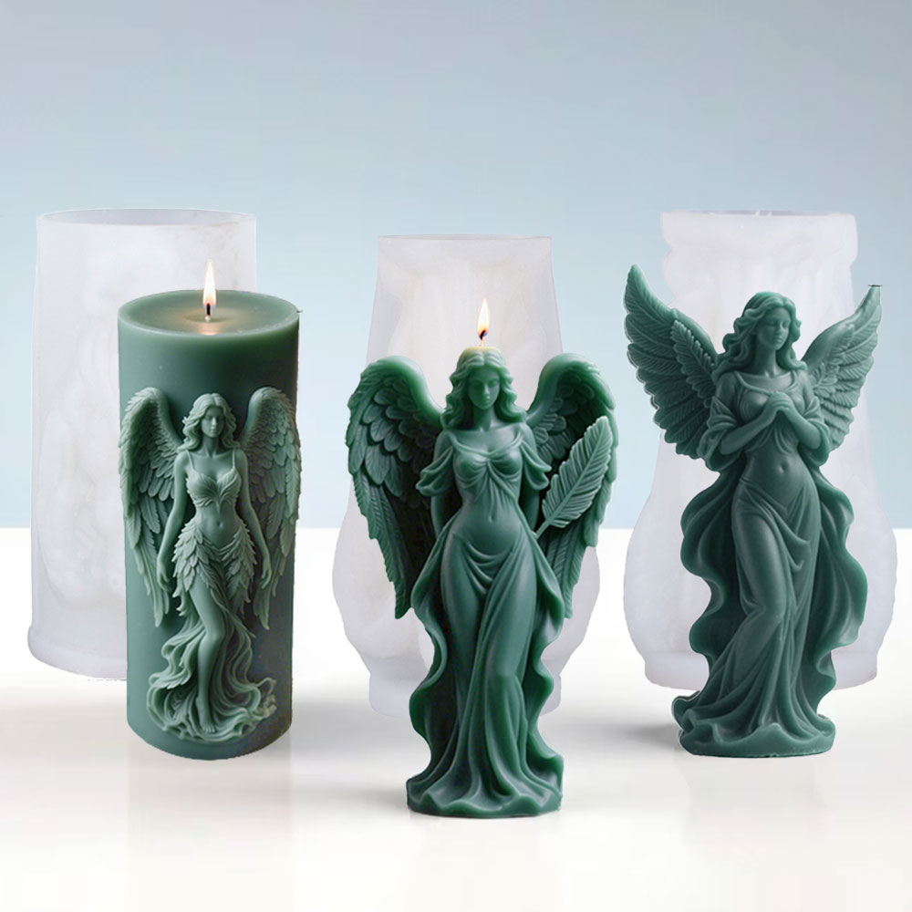 翼女神香りのシリコーンキャンドルモールド DIY 祈り天使の - Candle Making Experience のレビューと価格