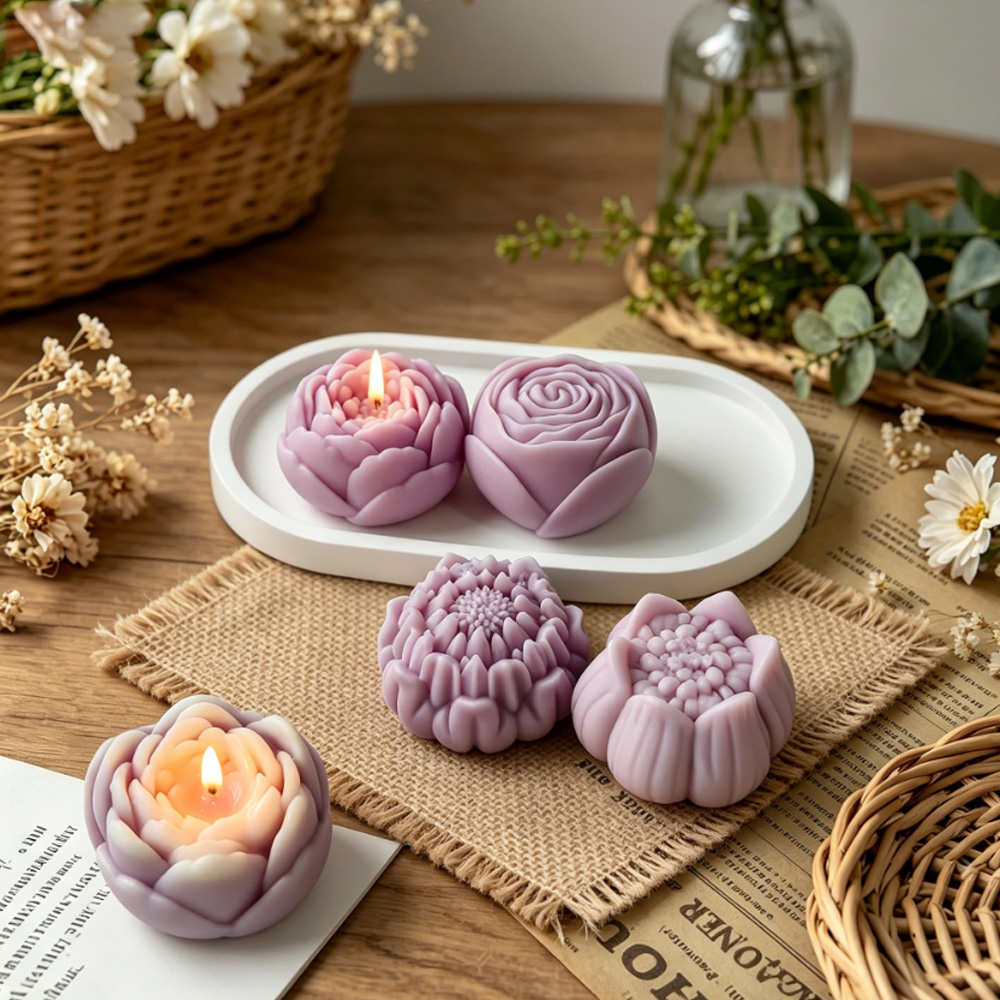 3Dフラワーシリコンモールド牡丹バラ蓮キャンドル作成用品アロ - Candle Making Experience のレビューと価格