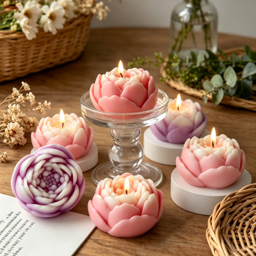 3Dフラワーシリコンモールド牡丹バラ蓮キャンドル作成用品アロ - Candle Making Experience のレビューと価格