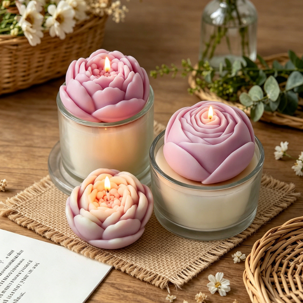 3Dフラワーシリコンモールド牡丹バラ蓮キャンドル作成用品アロ - Candle Making Experience のレビューと価格