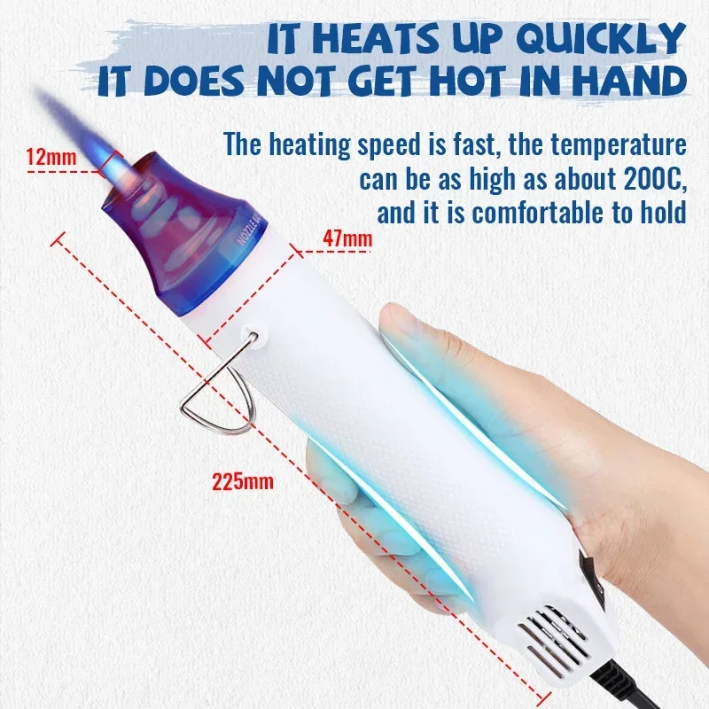 ホットエアガン 300 ワット 220V 軽量ハンドホールド - Heat Gun Embossing のレビューと価格