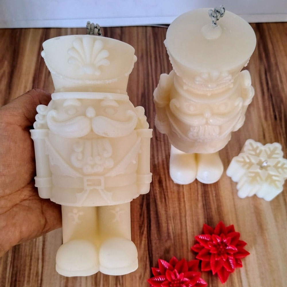 くるみ割り人形兵士シリコンキャンドル型3Dひげ男彫刻石膏型D - Candle Making Fat のレビューと価格