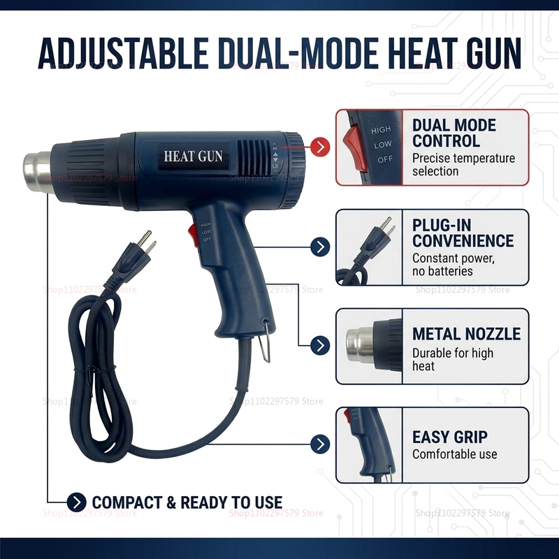 新型ホットエアガン 2500W 可変式高度電気ヒートガン 温 - Heat Gun Embossing のレビューと価格