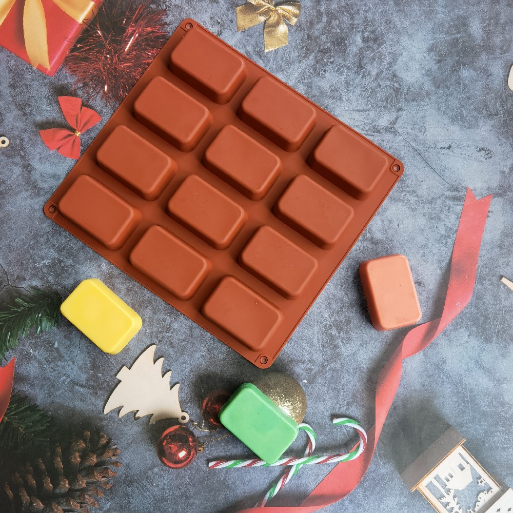 12キャビティスクエアシリコン石鹸型キャンドルキャンドルキャ - Candle Making Easy のレビューと価格