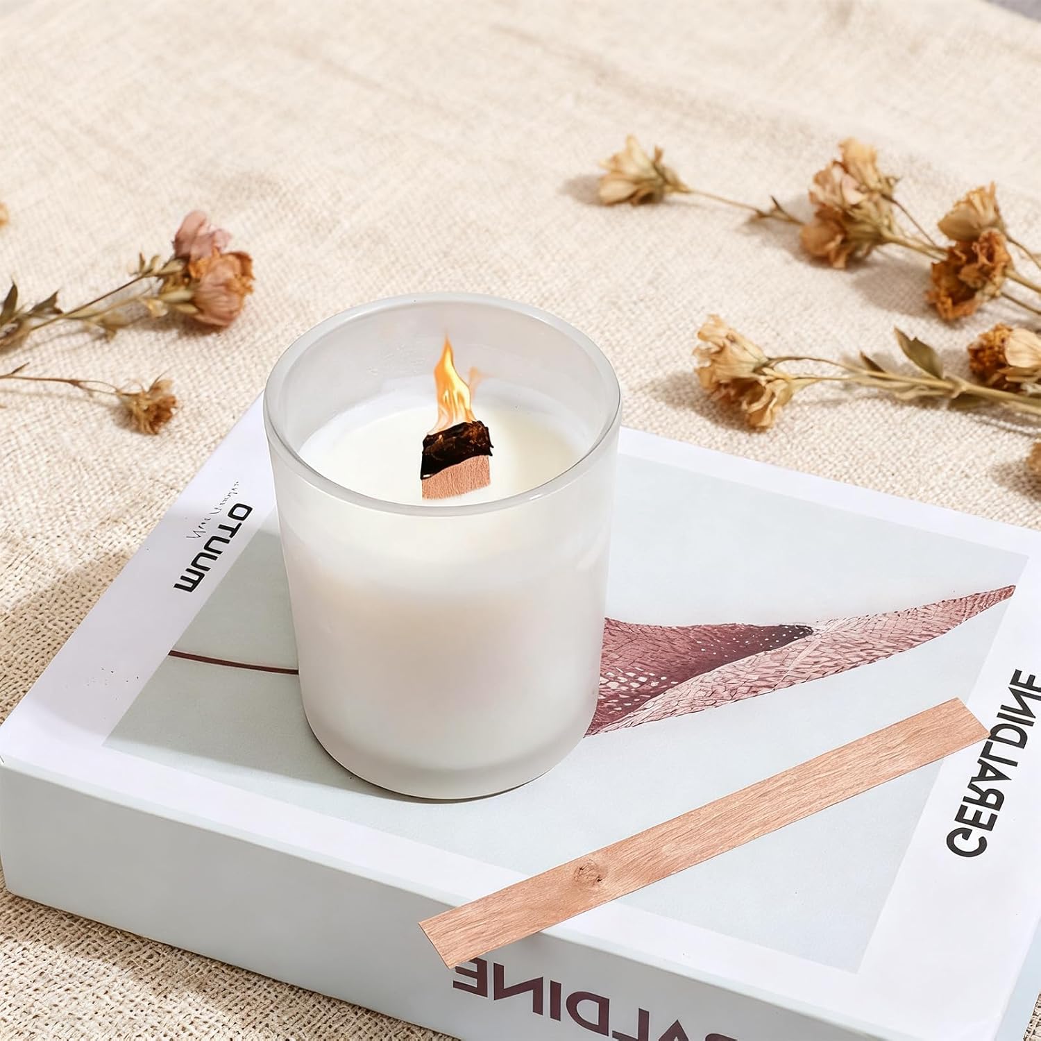 60個入り木製キャンドル芯 無煙木製芯 金属ベース付き キャ - Candle Making Experience のレビューと価格