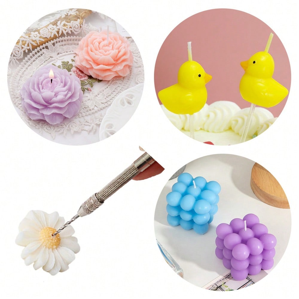 15個/セット キャンドル芯穴あけ工具 石膏樹脂石鹸工芸用穴 - Candle Making Instructions のレビューと価格