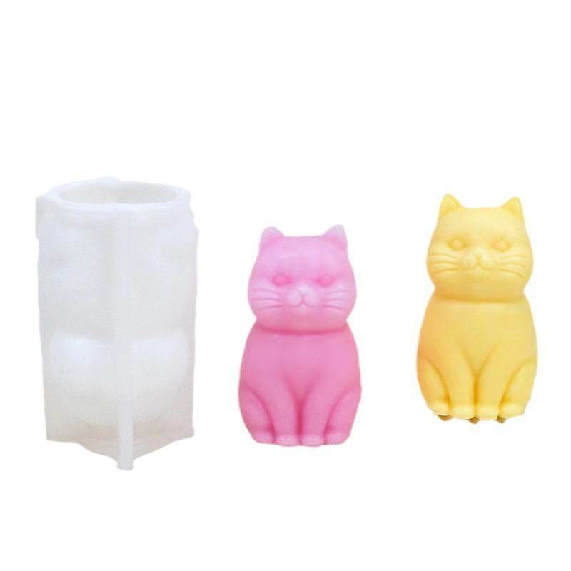 3D 脂肪猫動物シリコーンキャンドルモールド DIY 素敵な - Candle Making Fat のレビューと価格