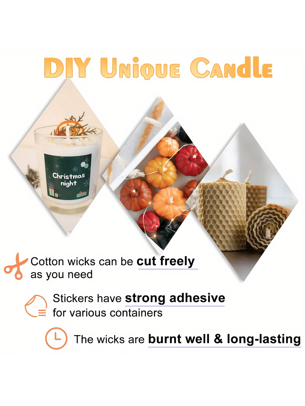 200フィートのキャンドル芯 - 100本の金属芯、60枚の - Candle Making Instructions のレビューと価格